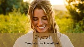  Presentation with white and black woman climbing ladders - Slide set having white-young-woman-with-pigtails background and a gold colored foreground