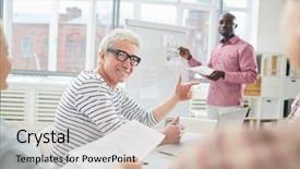  Presentation with aged spouse - Presentation theme enhanced with whiteboard at start-up meeting background and a soft green colored foreground