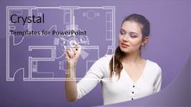  Presentation with virtual - Audience pleasing slide deck consisting of whiteboard house - female architect working backdrop and a  colored foreground