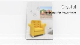  Presentation with whiteboard - Beautiful theme featuring whiteboard leaning on wall against yellow armchair by table against blank picture frame backdrop and a white colored foreground