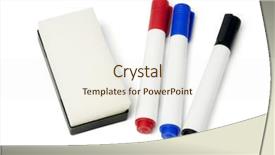  Presentation with whiteboard - Cool new presentation design with whiteboard marker pens and eraser backdrop and a sky blue colored foreground