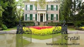  Presentation with garden - Presentation theme featuring whitehern historic house and garden background and a  colored foreground
