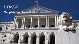  Presentation with parliament - PPT theme having whitehouse - parliament-house background and a ocean colored foreground