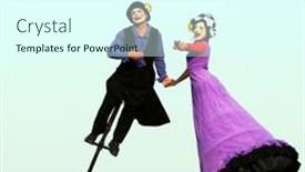  Presentation with festival - Amazing PPT layouts having whitehouse-station-nj-stilt-walkers backdrop and a cool aqua colored foreground