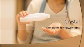  Presentation with skin care - Presentation theme consisting of whitening cream - housewife taking care background and a coral colored foreground