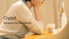  Presentation with skin care for men and women - Presentation theme enhanced with whitening cream - housewife taking care background and a coral colored foreground