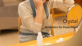  Presentation with skin care - Presentation enhanced with whitening cream - housewife taking care background and a  colored foreground