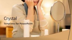  Presentation with skin care for men and women - Amazing presentation theme having whitening cream - housewife taking care backdrop and a  colored foreground