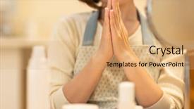  Presentation with skin care - Amazing presentation having whitening cream - housewife taking care backdrop and a coral colored foreground