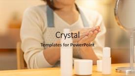 Presentation with skin care for men and women - Beautiful presentation theme featuring whitening cream - housewife taking care backdrop and a coral colored foreground