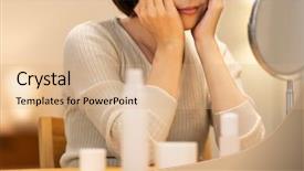  Presentation with taking care of children and parent - Beautiful slides featuring whitening cream - housewife taking care backdrop and a coral colored foreground