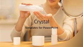  Presentation with skin care natural yellow - Audience pleasing presentation theme consisting of whitening cream - housewife taking care backdrop and a coral colored foreground