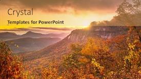  Presentation with north carolina - Colorful PPT layouts enhanced with whiteside-mountain-in-autumn backdrop and a yellow colored foreground