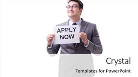  Presentation with recruitment - PPT layouts consisting of whitesnow - businessman in recruitment concept isolated background and a  colored foreground