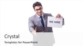  Presentation with recruitment - Amazing slides having whitesnow - businessman in recruitment concept isolated backdrop and a white colored foreground