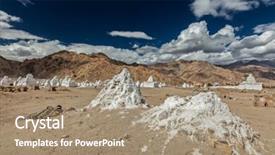  Presentation with kashmir - Slides with whitewashed-chortens-tibetan-buddhist-stupas background and a coral colored foreground