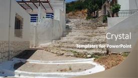  Presentation with steps - Amazing presentation theme having whitewashed-steps-leading-up-through backdrop and a gray colored foreground