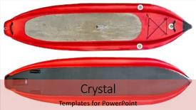  Presentation with stand - Presentation theme consisting of whitewater inflatable stand up paddleboard background and a red colored foreground