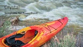  Presentation with kayak - PPT layouts having whitewater-kayak-and-river-rapid background and a light gray colored foreground