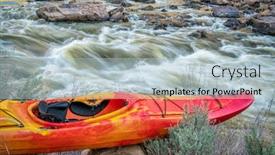  Presentation with rodeo - Beautiful slides featuring whitewater-kayak-and-river-rapid backdrop and a light blue colored foreground