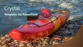  Presentation with kayak - Cool new slide deck with whitewater-kayak-with-a-helmet backdrop and a ocean colored foreground