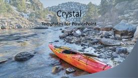  Presentation with winter river - Cool new slides with whitewater kayak with a paddle backdrop and a light blue colored foreground