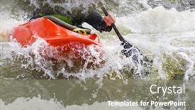  Presentation with kayaking - Beautiful slide deck featuring whitewater-kayaking-extreme-kayaking backdrop and a gray colored foreground