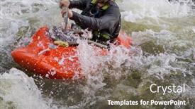  Presentation with kayaking - Slide deck featuring whitewater-kayaking-extreme-kayaking background and a gray colored foreground