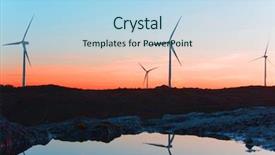  Presentation with windmills - PPT layouts consisting of whith reflexes in the whater background and a light blue colored foreground