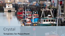  Presentation with fishing boats - Presentation design consisting of whitstable-uk-february-24-2017 background and a light blue colored foreground