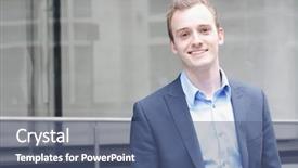  Presentation with leader - Colorful slide deck enhanced with whitte man leader - confident businessman backdrop and a ocean colored foreground