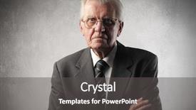  Presentation with angry workers - Theme enhanced with whitte man leader - senior businessman with angry expression background and a dark gray colored foreground