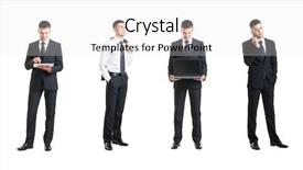  Presentation with young business man - Colorful slides enhanced with whitte man leader - set of a young backdrop and a white colored foreground