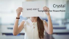  Presentation with classroom - Slide deck with am - schoolgirl holding white paper background and a light gray colored foreground