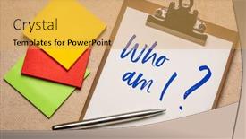  Presentation with career development - PPT theme featuring who-am-i-a-philosophical background and a yellow colored foreground