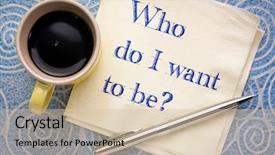  Presentation with coffee cup - Slide deck having who do i want background and a soft green colored foreground