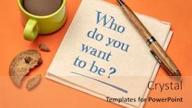  Presentation with career development - Slide deck featuring who-do-you-want background and a coral colored foreground