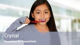  Presentation with parent child teen - Slide deck having who is brushing their teeth background and a  colored foreground