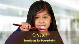  Presentation with teeth - Audience pleasing PPT theme consisting of who is brushing their teeth backdrop and a tawny brown colored foreground
