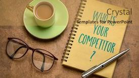  Presentation with spiral notebook - Presentation design featuring who-is-your-competitor-handwriting background and a yellow colored foreground