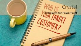  Presentation with sales business plan activities and sales target - PPT theme featuring who-is-your-target-customer background and a yellow colored foreground