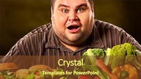  Presentation with obesity food - PPT theme consisting of who makes choice between healthy background and a tawny brown colored foreground