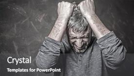  Presentation with greeiting show man - PPT layouts with who shouts from the experience background and a gray colored foreground