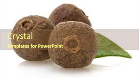  Presentation with background - Cool new slide deck with whole-allspices-isolated-on-white backdrop and a tawny brown colored foreground