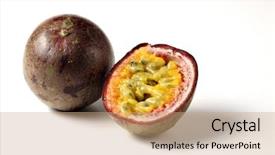  Presentation with passion fruit - Cool new slide deck with a half passion fruit backdrop and a coral colored foreground