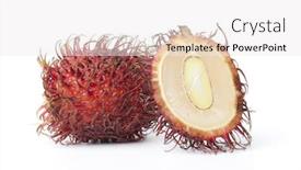  Presentation with rambutan - Cool new presentation with whole and a half rambutan fruit isolated on white background backdrop and a white colored foreground