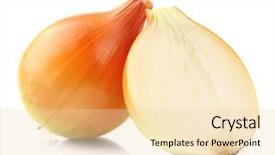  Presentation with cut - Beautiful PPT layouts featuring whole and cut onions isolated on white backdrop and a lemonade colored foreground