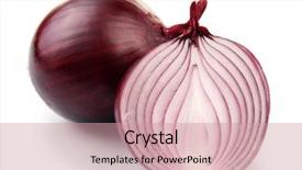  Presentation with red onion - Slide set featuring whole and cut red onions background and a coral colored foreground