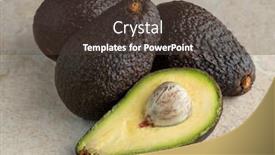  Presentation with fresh avocado - Presentation design enhanced with whole-and-half-fresh-ripe background and a tawny brown colored foreground
