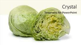  Presentation with iceberg - Presentation theme with whole and half iceberg lettuce background and a blonde colored foreground